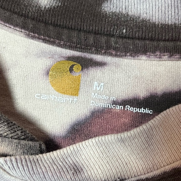 Carhartt Cropped Tie Dye Henley Long Sleeve Workwear Top - Picture 6 of 8